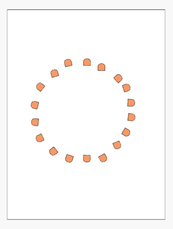 mazevo circle of chairs room setup